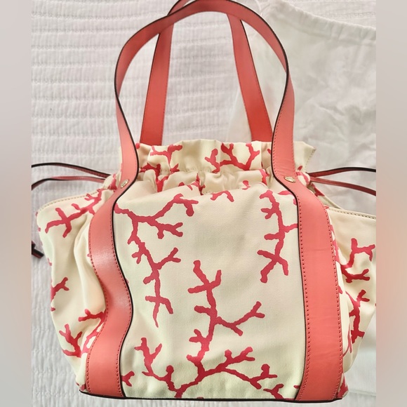 Kate Spade Topsy Pink Ocean Coral Reef Osprey Rose Purse Tote - Picture 2 of 11